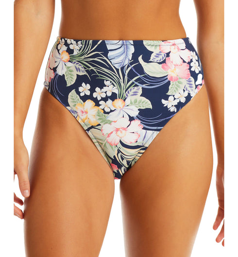 Women's Stranded In Paradise Printed High-Waist Swim Bottoms